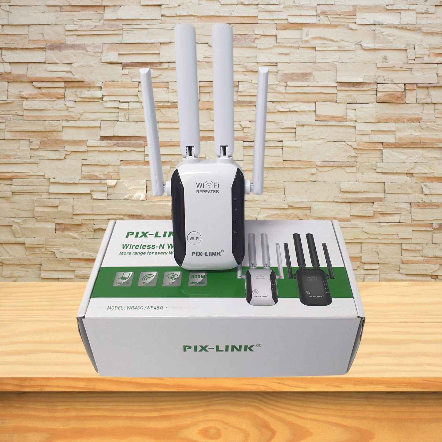 CON NUESTRO REPETIDOR WIFI DE 4 ANTENAS TENDRÁS SEÑAL FUERTE HASTA 2 PISOS.