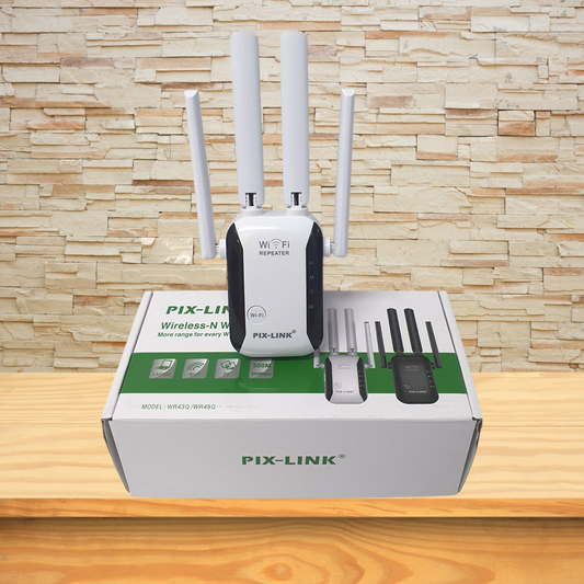 CON NUESTRO REPETIDOR WIFI DE 4 ANTENAS TENDRÁS SEÑAL FUERTE HASTA 2 PISOS.
