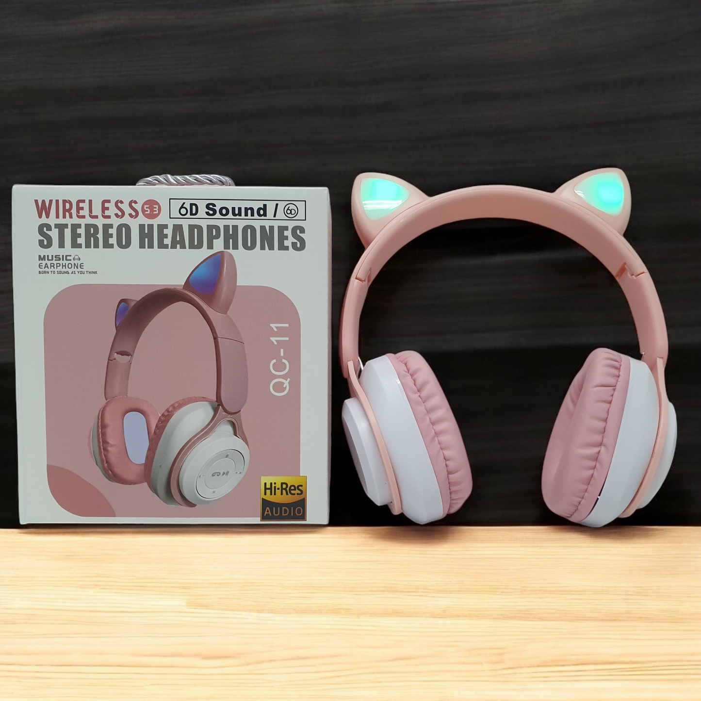 AUDIFONOS INALAMBRICOS CON OREJAS DE GATO QC-11