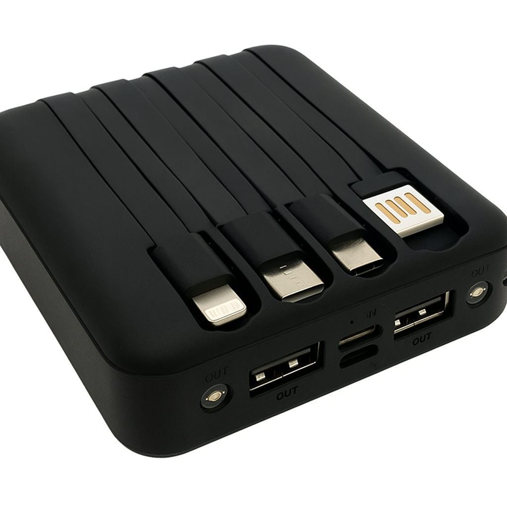 POWERBANK PORTATIL CON CABLES INTEGRADOS